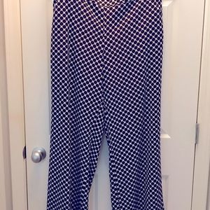 NYC Black and white polkadot wide-leg pant, size L